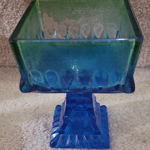 Vintage Blue Glass Candy Dish - Picture 4 of 7